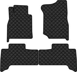 Акція на Килимки з екошкіри EVAtech ECO в салон авто для Land Cruiser (100) 7 seats Restyling Toyota 2003-2007 1 покоління SUV EU Екошкіра чорна з чорною ниткою чорний кант від Rozetka