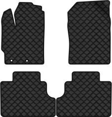 Акція на Килимки з екошкіри EVAtech ECO в салон авто для Yaris (III) (XP13) 5-doors Toyota 2011-2020 3 покоління Htb EU Екошкіра чорна з чорною ниткою чорний кант від Rozetka