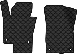 Акція на Килимки з екошкіри EVAtech ECO в салон авто передні для Passat (B6) (without armrest) Volkswagen 2005-2010 6 покоління Sedan EU Екошкіра чорна з чорною ниткою чорний кант від Rozetka
