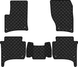 Акція на Килимки з екошкіри EVAtech ECO в салон авто для Touareg (7P) Restyling (4-zone climate control) Volkswagen 2014-2018 2 покоління SUV EU Екошкіра чорна з чорною ниткою чорний кант від Rozetka