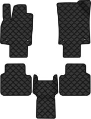 Акція на Килимки з екошкіри EVAtech ECO в салон авто для Atlas 6 seats Volkswagen 2016 1 покоління SUV USA Екошкіра чорна з чорною ниткою чорний кант від Rozetka