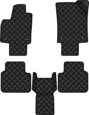 Акція на Килимки з екошкіри EVAtech ECO в салон авто для Atlas 6 seats Volkswagen 2016 1 покоління SUV USA Екошкіра чорна з чорною ниткою чорний кант від Rozetka