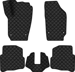 Акція на Килимки з екошкіри EVAtech ECO в салон авто для Polo (IV) 3-doors Volkswagen 2001-2009 4 покоління Htb EU Екошкіра чорна з чорною ниткою чорний кант від Rozetka