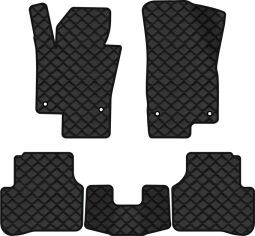 Акція на Килимки з екошкіри EVAtech ECO в салон авто для Passat (B6) (without armrest) Volkswagen 2005-2010 6 покоління Sedan EU Екошкіра чорна з чорною ниткою чорний кант від Rozetka