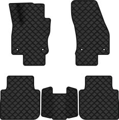 Акція на Килимки з екошкіри EVAtech ECO в салон авто для Tiguan Allspace 5 seats Volkswagen 2016-2020 1 покоління SUV USA Екошкіра чорна з чорною ниткою чорний кант від Rozetka