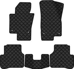 Акція на Килимки з екошкіри EVAtech ECO в салон авто для Passat (B6) (without armrest) Volkswagen 2005-2010 6 покоління Sedan EU Екошкіра чорна з чорною ниткою чорний кант від Rozetka