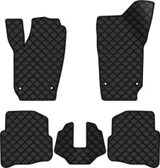 Акція на Килимки з екошкіри EVAtech ECO в салон авто для Polo (IV) 3-doors Volkswagen 2001-2009 4 покоління Htb EU Екошкіра чорна з чорною ниткою чорний кант від Rozetka
