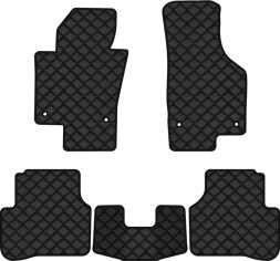 Акція на Килимки з екошкіри EVAtech ECO в салон авто для Passat (B6) (without armrest) Volkswagen 2005-2010 6 покоління Combi EU Екошкіра чорна з чорною ниткою чорний кант від Rozetka