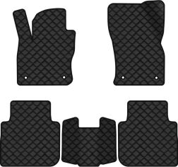 Акція на Килимки з екошкіри EVAtech ECO в салон авто для Tiguan Allspace 5 seats Volkswagen 2016-2020 1 покоління SUV USA Екошкіра чорна з чорною ниткою чорний кант від Rozetka