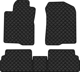 Акція на Килимки з екошкіри EVAtech ECO в салон авто для Corolla Verso (ZER-ZZE) 5 seats Toyota 2004-2009 3 покоління Minivan EU Екошкіра чорна з чорною ниткою чорний кант від Rozetka