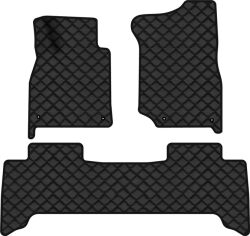 Акція на Килимки з екошкіри EVAtech ECO в салон авто для Land Cruiser (100) 7 seats Restyling Toyota 2003-2007 1 покоління SUV EU Екошкіра чорна з чорною ниткою чорний кант від Rozetka