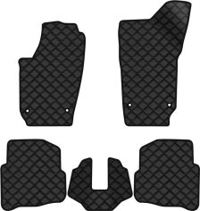 Акція на Килимки з екошкіри EVAtech ECO в салон авто для Polo (IV) 3-doors Volkswagen 2001-2009 4 покоління Htb EU Екошкіра чорна з чорною ниткою чорний кант від Rozetka