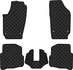 Акція на Килимки з екошкіри EVAtech ECO в салон авто для Polo (IV) 3-doors Volkswagen 2001-2009 4 покоління Htb EU Екошкіра чорна з чорною ниткою чорний кант від Rozetka