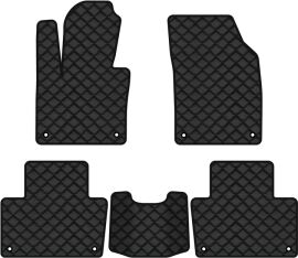 Акція на Килимки з екошкіри EVAtech ECO в салон авто для XC90 5 seats Volvo 2014-2020 2 покоління SUV EU Екошкіра чорна з чорною ниткою чорний кант від Rozetka