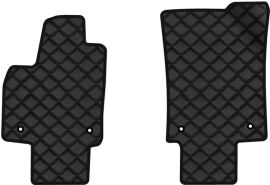 Акція на Килимки з екошкіри EVAtech ECO в салон авто передні для Atlas 6 seats Volkswagen 2016 1 покоління SUV USA Екошкіра чорна з чорною ниткою чорний кант від Rozetka