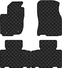 Акція на Килимки з екошкіри EVAtech ECO в салон авто для RAV4 (XA40) (closed threshold) Toyota 2013-2016 4 покоління SUV USA Екошкіра чорна з чорною ниткою чорний кант від Rozetka