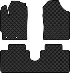 Акція на Килимки з екошкіри EVAtech ECO в салон авто для Yaris (III) (XP13) 5-doors Toyota 2011-2020 3 покоління Htb EU Екошкіра чорна з чорною ниткою чорний кант від Rozetka