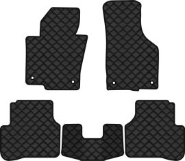 Акція на Килимки з екошкіри EVAtech ECO в салон авто для Passat (B6) (without armrest) Volkswagen 2005-2010 6 покоління Sedan EU Екошкіра чорна з чорною ниткою чорний кант від Rozetka