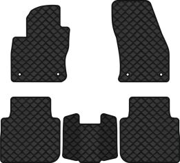 Акція на Килимки з екошкіри EVAtech ECO в салон авто для Tiguan Allspace 5 seats Volkswagen 2016-2020 1 покоління SUV USA Екошкіра чорна з чорною ниткою чорний кант від Rozetka