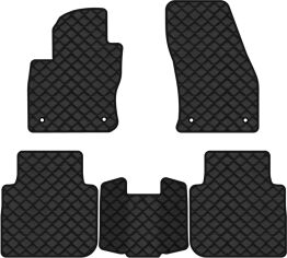 Акція на Килимки з екошкіри EVAtech ECO в салон авто для Tiguan Allspace 5 seats Volkswagen 2016-2020 1 покоління SUV EU Екошкіра чорна з чорною ниткою чорний кант від Rozetka