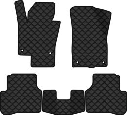 Акція на Килимки з екошкіри EVAtech ECO в салон авто для Passat (B6) (without armrest) Volkswagen 2005-2010 6 покоління Sedan EU Екошкіра чорна з чорною ниткою чорний кант від Rozetka