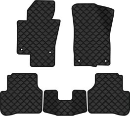 Акція на Килимки з екошкіри EVAtech ECO в салон авто для Passat (B6) (without armrest) Volkswagen 2005-2010 6 покоління Sedan EU Екошкіра чорна з чорною ниткою чорний кант від Rozetka