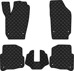 Акція на Килимки з екошкіри EVAtech ECO в салон авто для Polo (IV) 3-doors Volkswagen 2001-2009 4 покоління Htb EU Екошкіра чорна з чорною ниткою чорний кант від Rozetka