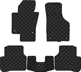 Акція на Килимки з екошкіри EVAtech ECO в салон авто для Passat (B6) (without armrest) Volkswagen 2005-2010 6 покоління Sedan EU Екошкіра чорна з чорною ниткою чорний кант від Rozetka
