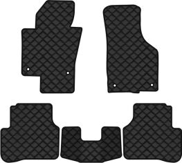 Акція на Килимки з екошкіри EVAtech ECO в салон авто для Passat (B6) (without armrest) Volkswagen 2005-2010 6 покоління Combi EU Екошкіра чорна з чорною ниткою чорний кант від Rozetka