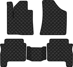 Акція на Килимки з екошкіри EVAtech ECO в салон авто для Santa FE (CM) Restyling (Hinged Gas Pedal) 5 seats (3 clips) Hyundai 2010-2012 2 покоління SUV EU Екошкіра чорна з чорною ниткою чорний кант від Rozetka