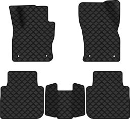 Акція на Килимки з екошкіри EVAtech ECO в салон авто для Tiguan Allspace 5 seats Volkswagen 2016-2020 1 покоління SUV USA Екошкіра чорна з чорною ниткою чорний кант від Rozetka