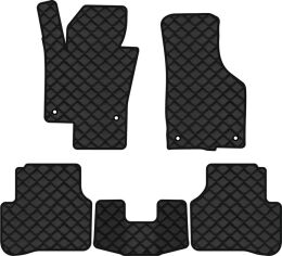 Акція на Килимки з екошкіри EVAtech ECO в салон авто для Passat (B6) (without armrest) Volkswagen 2005-2010 6 покоління Sedan EU Екошкіра чорна з чорною ниткою чорний кант від Rozetka