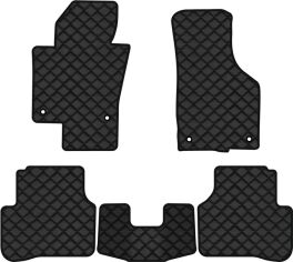 Акція на Килимки з екошкіри EVAtech ECO в салон авто для Passat (B6) (without armrest) Volkswagen 2005-2010 6 покоління Combi EU Екошкіра чорна з чорною ниткою чорний кант від Rozetka