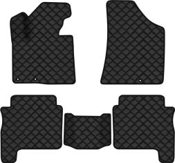 Акція на Килимки з екошкіри EVAtech ECO в салон авто для Santa FE (CM) Restyling (Floor Gas Pedal) 5 seats (3 clips) Hyundai 2010-2012 2 покоління SUV EU Екошкіра чорна з чорною ниткою чорний кант від Rozetka