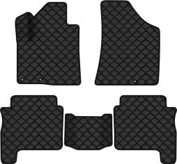 Акція на Килимки з екошкіри EVAtech ECO в салон авто для Santa FE (CM) Restyling (Hinged Gas Pedal) 5 seats (3 clips) Hyundai 2010-2012 2 покоління SUV EU Екошкіра чорна з чорною ниткою чорний кант від Rozetka