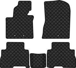 Акція на Килимки з екошкіри EVAtech ECO в салон авто для Sorento (XM) 7 seats Restyling Kia 2012-2014 2 покоління SUV EU Екошкіра чорна з чорною ниткою чорний кант від Rozetka