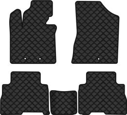 Акція на Килимки з екошкіри EVAtech ECO в салон авто для Sorento (XM) 7 seats Restyling Kia 2012-2014 2 покоління SUV EU Екошкіра чорна з чорною ниткою чорний кант від Rozetka