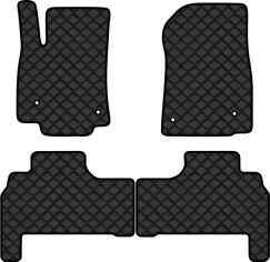 Акція на Килимки з екошкіри EVAtech ECO в салон авто для LX 570  5 seats Lexus 2008-2012 3 покоління SUV EU Екошкіра чорна з чорною ниткою чорний кант від Rozetka