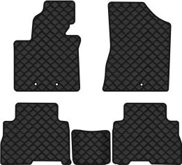 Акція на Килимки з екошкіри EVAtech ECO в салон авто для Sorento (XM) 7 seats Restyling Kia 2012-2014 2 покоління SUV EU Екошкіра чорна з чорною ниткою чорний кант від Rozetka