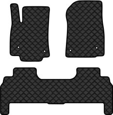 Акція на Килимки з екошкіри EVAtech ECO в салон авто для LX 570  5 seats Lexus 2008-2012 3 покоління SUV EU Екошкіра чорна з чорною ниткою чорний кант від Rozetka