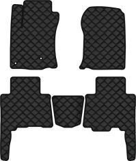 Акція на Килимки з екошкіри EVAtech ECO в салон авто для GX 460  5 seats Lexus 2009-2013 2 покоління SUV EU Екошкіра чорна з чорною ниткою чорний кант від Rozetka