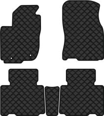 Акція на Килимки з екошкіри EVAtech ECO в салон авто для RAV4 (XA40) (closed threshold) Restyling Toyota 2016-2018 4 покоління SUV EU Екошкіра чорна з чорною ниткою чорний кант від Rozetka