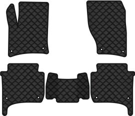 Акція на Килимки з екошкіри EVAtech ECO в салон авто для Touareg (7P) (4-zone climate control) Volkswagen 2010-2014 2 покоління SUV EU Екошкіра чорна з чорною ниткою чорний кант від Rozetka