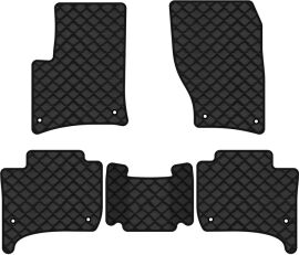 Акція на Килимки з екошкіри EVAtech ECO в салон авто для Touareg (7P) (2-zone climate control) Volkswagen 2010-2014 2 покоління SUV EU Екошкіра чорна з чорною ниткою чорний кант від Rozetka