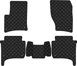 Акція на Килимки з екошкіри EVAtech ECO в салон авто для Touareg (7P) (4-zone climate control) Volkswagen 2010-2014 2 покоління SUV EU Екошкіра чорна з чорною ниткою чорний кант від Rozetka
