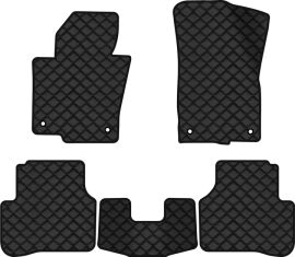 Акція на Килимки з екошкіри EVAtech ECO в салон авто для Passat (B6) (without armrest) Volkswagen 2005-2010 6 покоління Combi EU Екошкіра чорна з чорною ниткою чорний кант від Rozetka