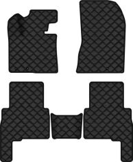 Акція на Килимки з екошкіри EVAtech ECO в салон авто для Sorento (XM) (Floor Gas Pedal) 7 seats Kia 2009-2012 2 покоління SUV EU Екошкіра чорна з чорною ниткою чорний кант від Rozetka