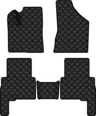 Акція на Килимки з екошкіри EVAtech ECO в салон авто для Sorento (XM) (Hinged Gas Pedal) 7 seats Kia 2009-2012 2 покоління SUV EU Екошкіра чорна з чорною ниткою чорний кант від Rozetka
