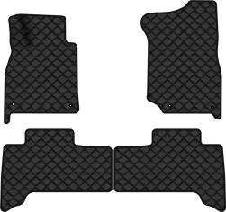 Акція на Килимки з екошкіри EVAtech ECO в салон авто для Land Cruiser (100) 7 seats Toyota 1998-2003 1 покоління SUV EU Екошкіра чорна з чорною ниткою чорний кант від Rozetka