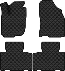 Акція на Килимки з екошкіри EVAtech ECO в салон авто для RAV4 (XA40) (closed threshold) Toyota 2013-2016 4 покоління SUV USA Екошкіра чорна з чорною ниткою чорний кант від Rozetka
